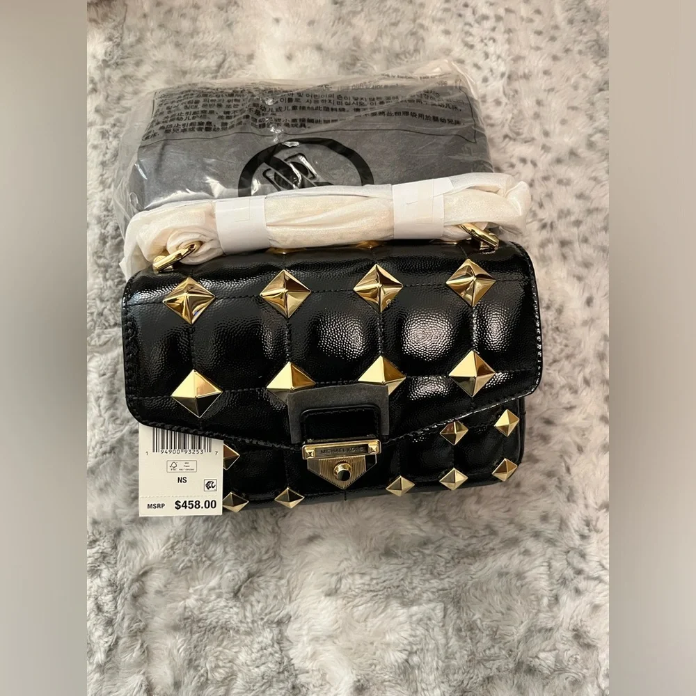 MICHAEL KORS SoHo Small Studded Quilted Leather Shoulder Bag MSRP$458